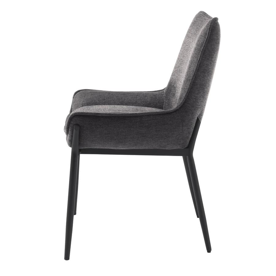 Hangzhou Spisebordsstol Armlæn Mørkegrå Stof B58Xh84Xd59Cm