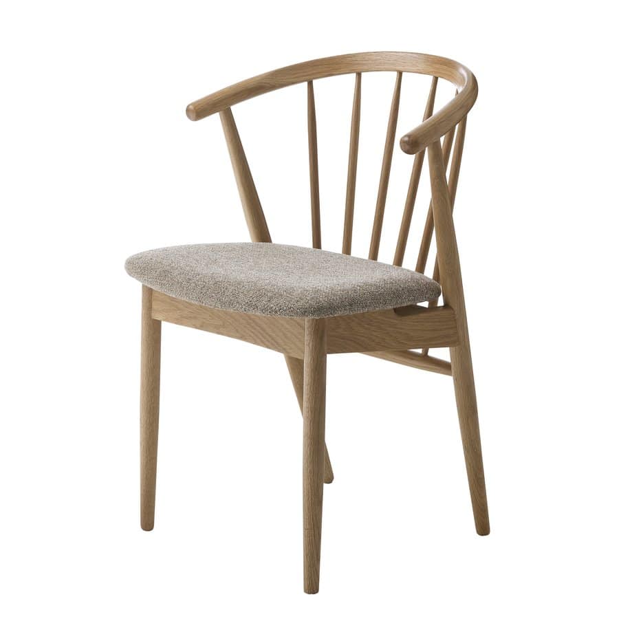 Hannover Spisebordsstol Latte Melange Polyester Egetræ