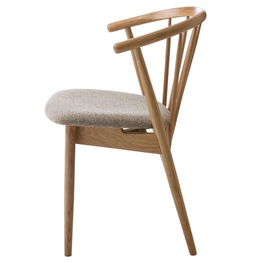Hannover Spisebordsstol Latte Melange Polyester Egetræ