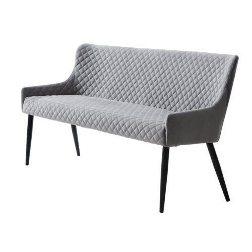 Heilbronn Sofabænk Grå Fløjl Sort Metal