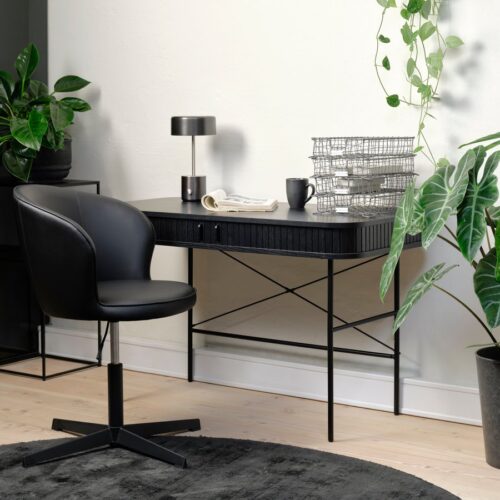 Ingolstadt Skrivebord Sort Egetræ Sort Metal