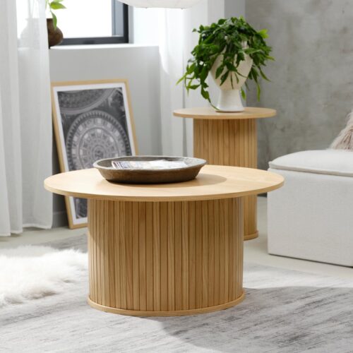 Ingolstadt Sofabord Egetræ Mdf Ø90Xh45Cm