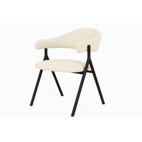 Lüdenscheid Spisebordsstol Off White Polyester Sort