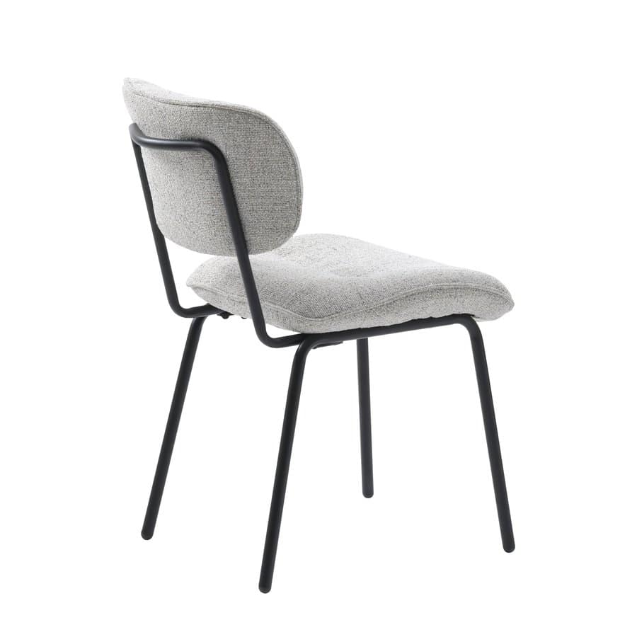 luanda-spisebordsstol-i-stof-med-sort-stlstel-fra-unique-furniture-b49-49500003-3 Luanda Spisebordsstol Stof Sort Stålstel B49