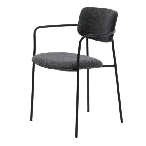 Meerbusch Armchair Mørkegrå Melange Stof Sort
