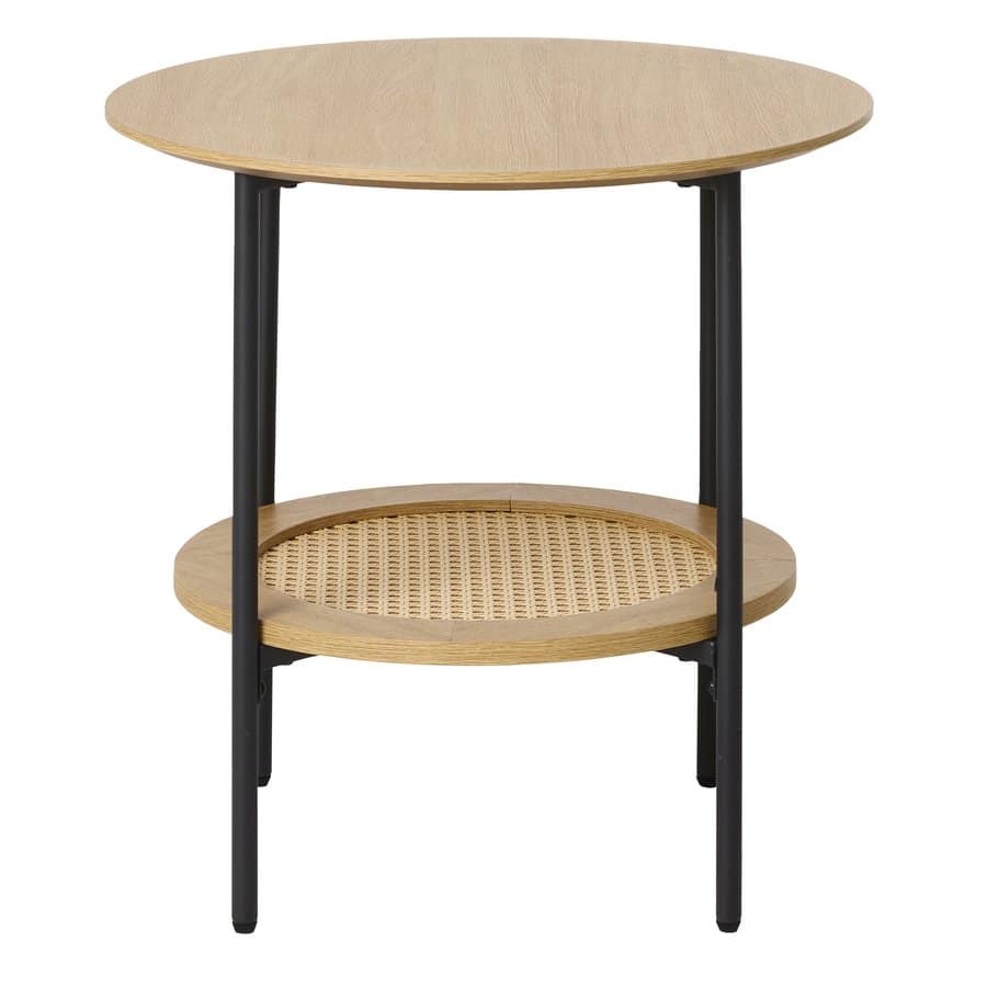 Moers Sidebord Egetræ Polyrattan Ø50Xh50Cm