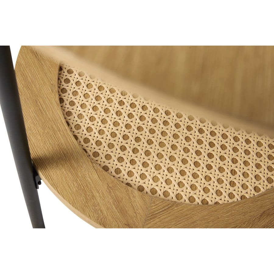 Moers Sidebord Egetræ Polyrattan Ø50Xh50Cm