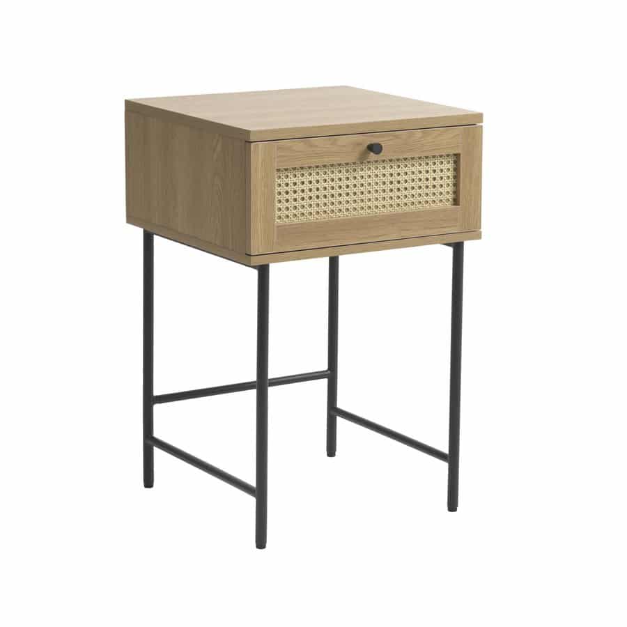Moers Sidebord Egetræ Polyrattan B45Xd45Xh70Cm