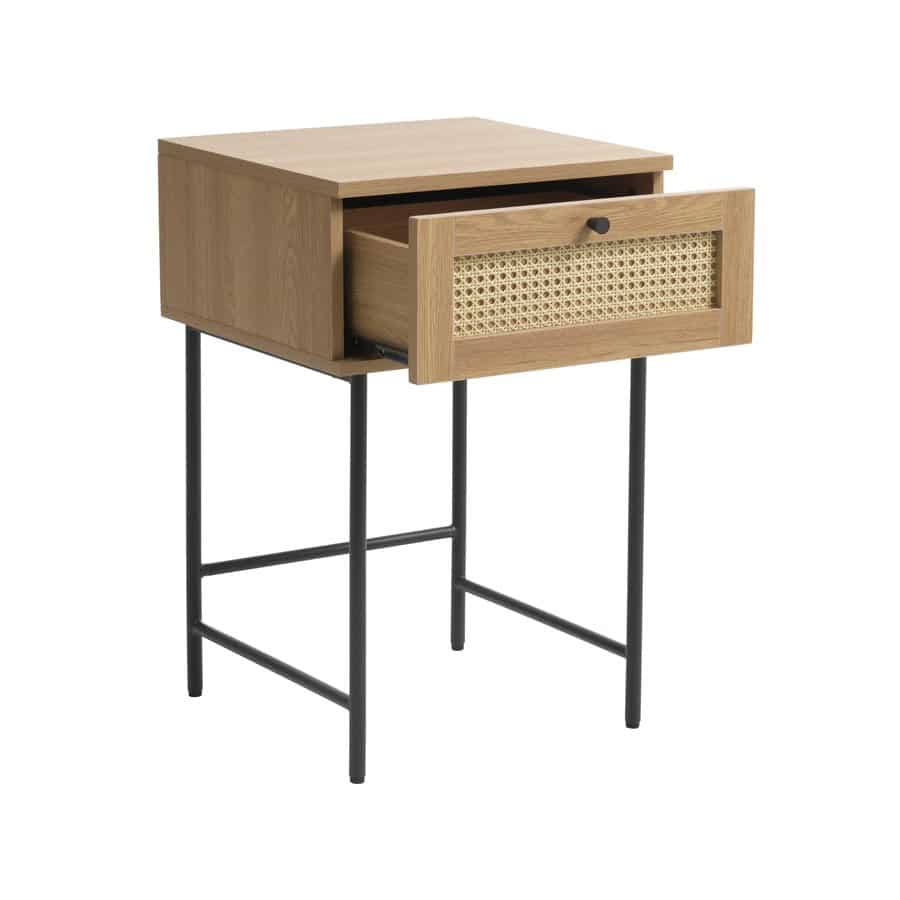 Moers Sidebord Egetræ Polyrattan B45Xd45Xh70Cm