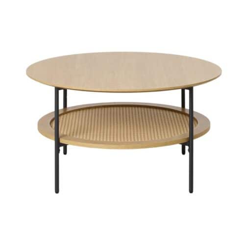 Moers Sofabord Egetræ Polyrattan Ø80Xh40Cm