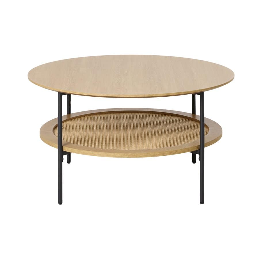 Moers Sofabord Egetræ Polyrattan Ø80Xh40Cm