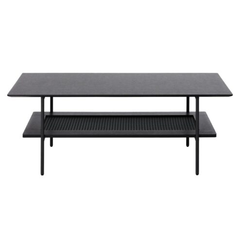 Moers Sofabord Egetræ Sort Metal B110Xd55Xh40Cm