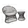 Natal Loungesæt Rattan Grå Hynder L64Xb48Xh76Cm