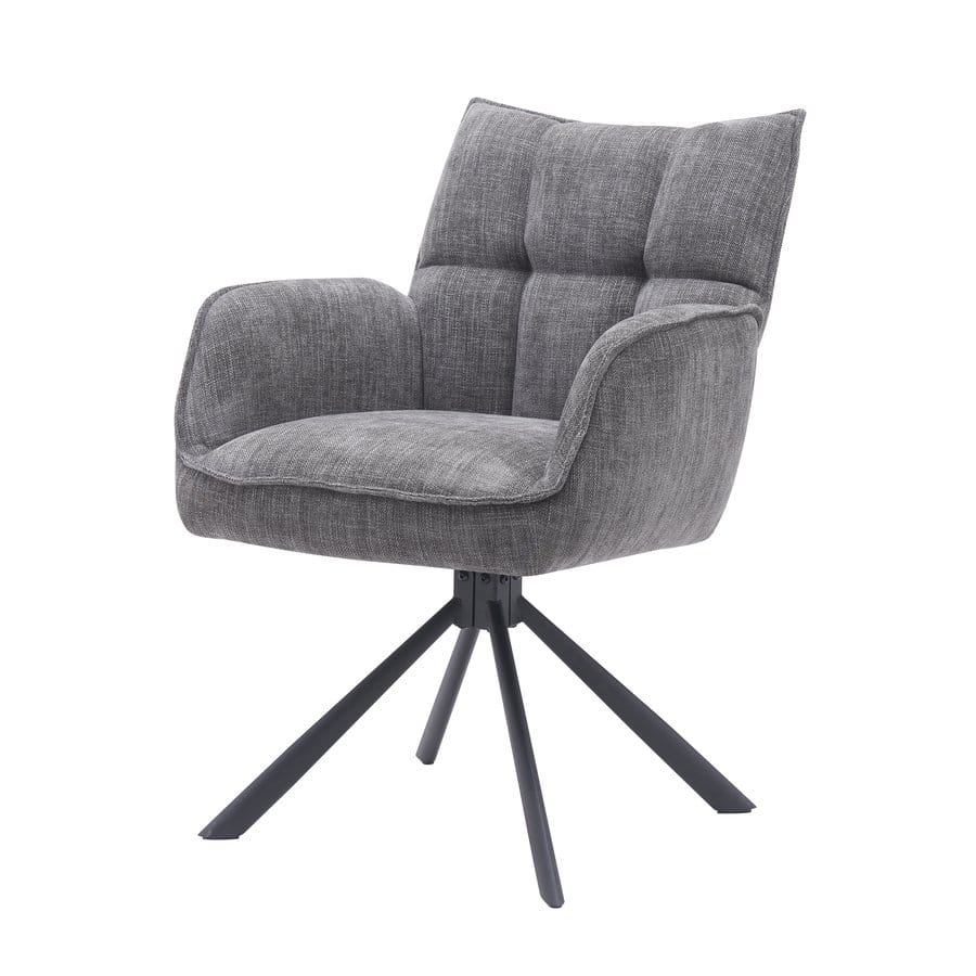 Oberhausen Spisebordsstol Armlæn Grafitgrå Stof B59Xh86Xd65Cm