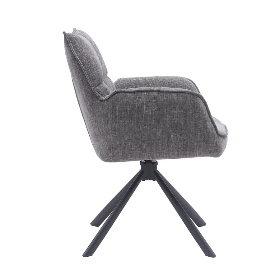 Oberhausen Spisebordsstol Armlæn Grafitgrå Stof B59Xh86Xd65Cm