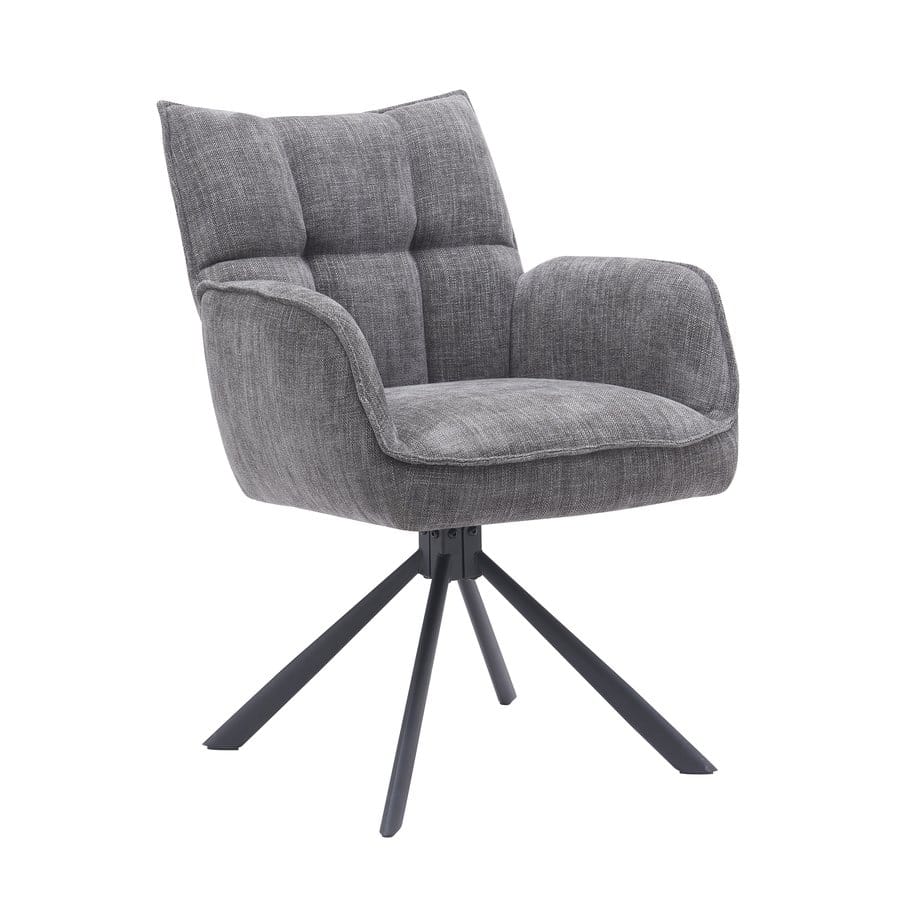 Oberhausen Spisebordsstol Armlæn Grafitgrå Stof B59Xh86Xd65Cm