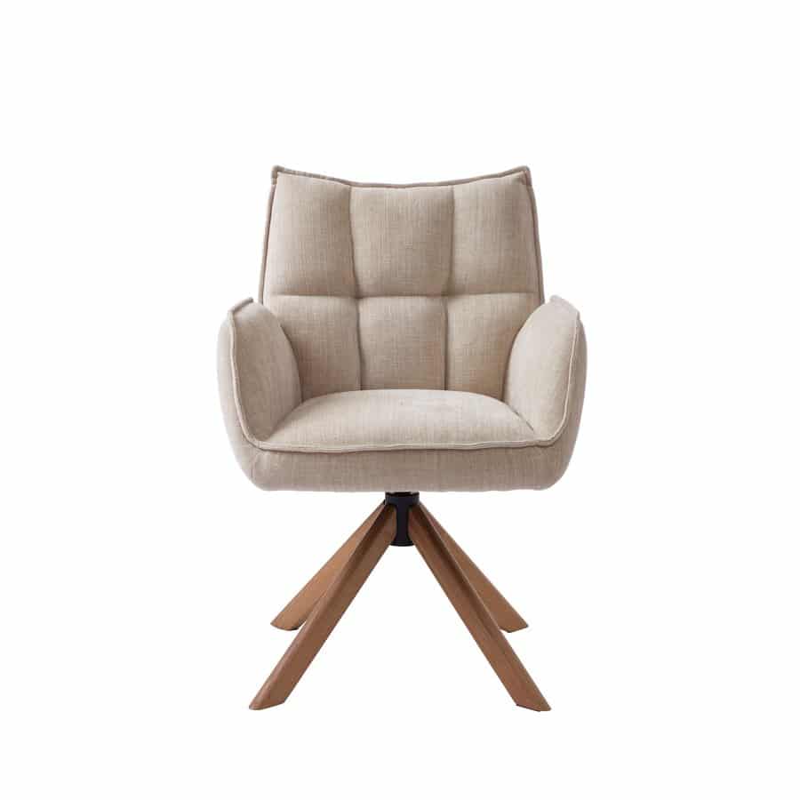 Oberhausen Spisebordsstol Armlæn Polyester Egetræ B59Xh86Xd65Cm