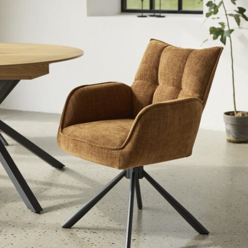 Oberhausen Spisebordsstol Armlæn Rustfarvet Stof B59Xh86Xd65Cm