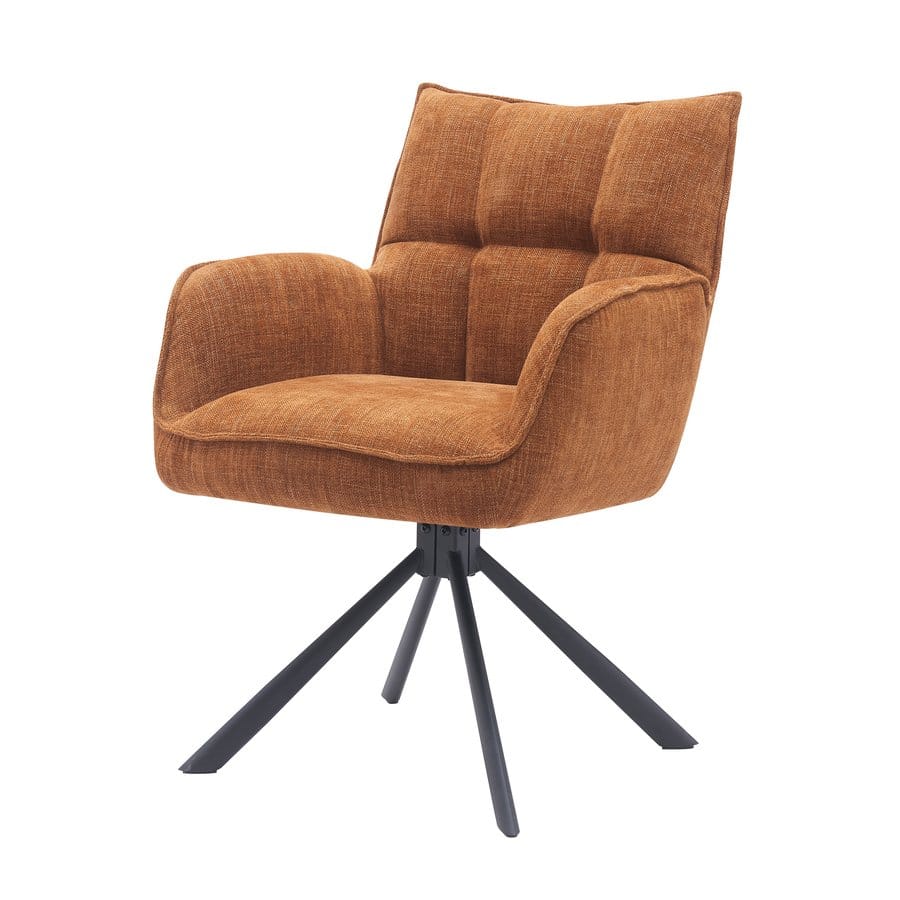 Oberhausen Spisebordsstol Armlæn Rustfarvet Stof B59Xh86Xd65Cm