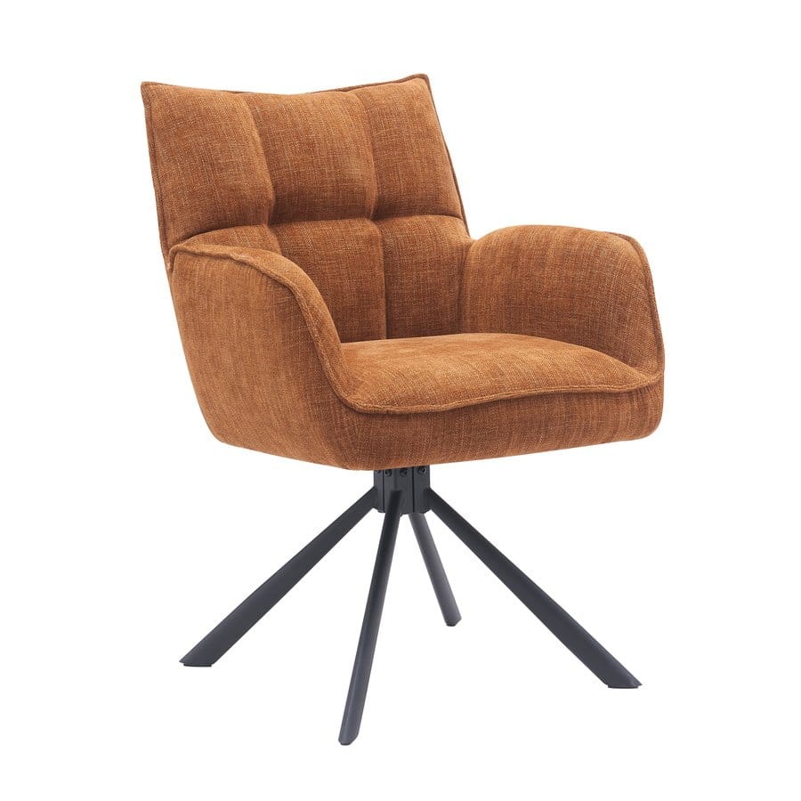 Oberhausen Spisebordsstol Armlæn Rustfarvet Stof B59Xh86Xd65Cm