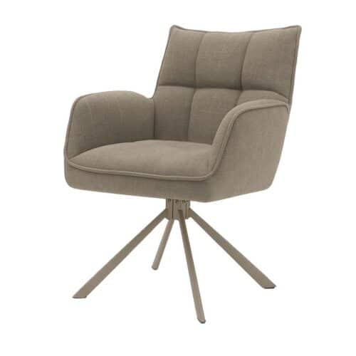 Oberhausen Spisebordsstol Armlæn Taupe Polyester B59Xh86Xd65Cm