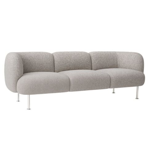 Passau Sofa Sandfarvet Polyester Krom Ben