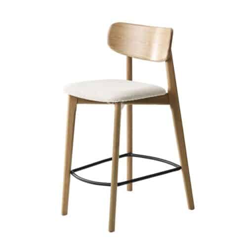 Phoenix Barstol Egetræ Polyester Off White