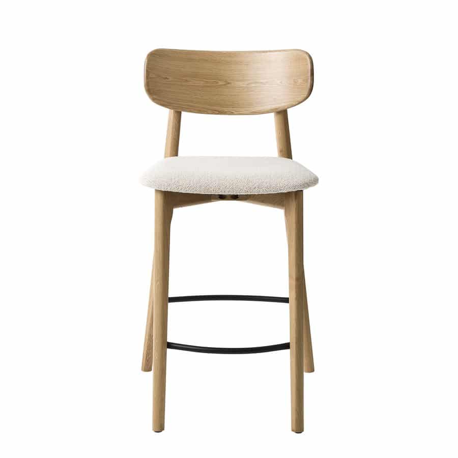 Phoenix Barstol Egetræ Polyester Off White
