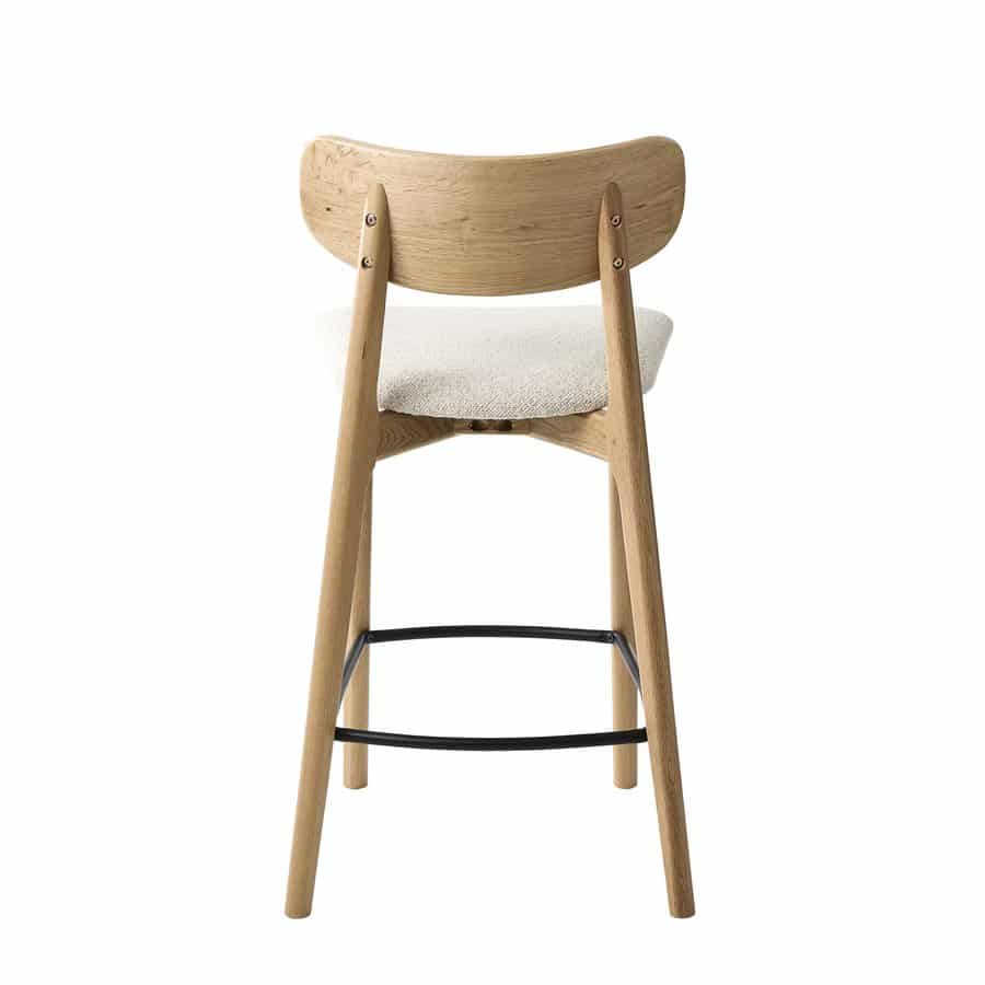 Phoenix Barstol Egetræ Polyester Off White