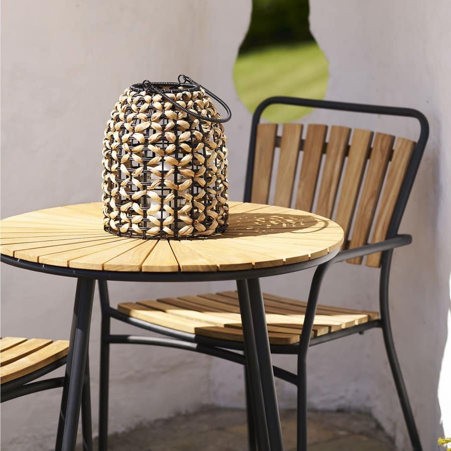 Pinto Lanterne Natur Sort Polyrattan Vandhyacint