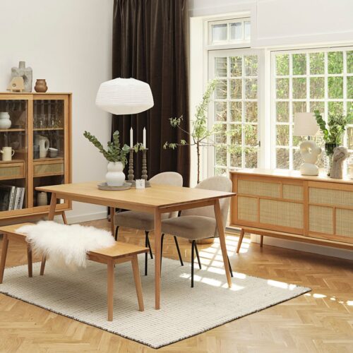 Qingdao Spisebordsstol Sand Chenille Stof Sort