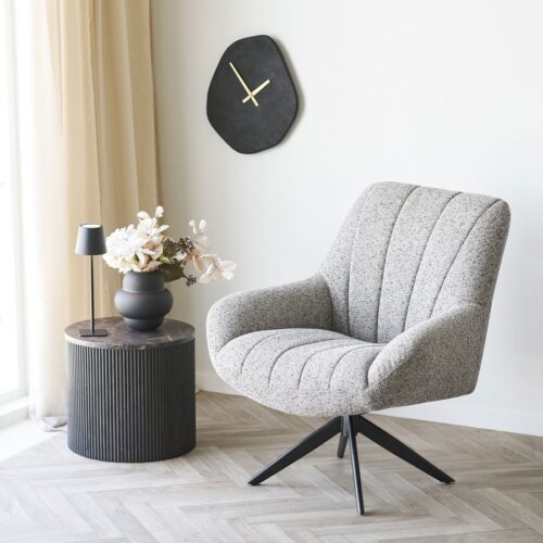 Rota Hjørnebord Marmorlook Mørkebrun Ø45Xh40 Cm