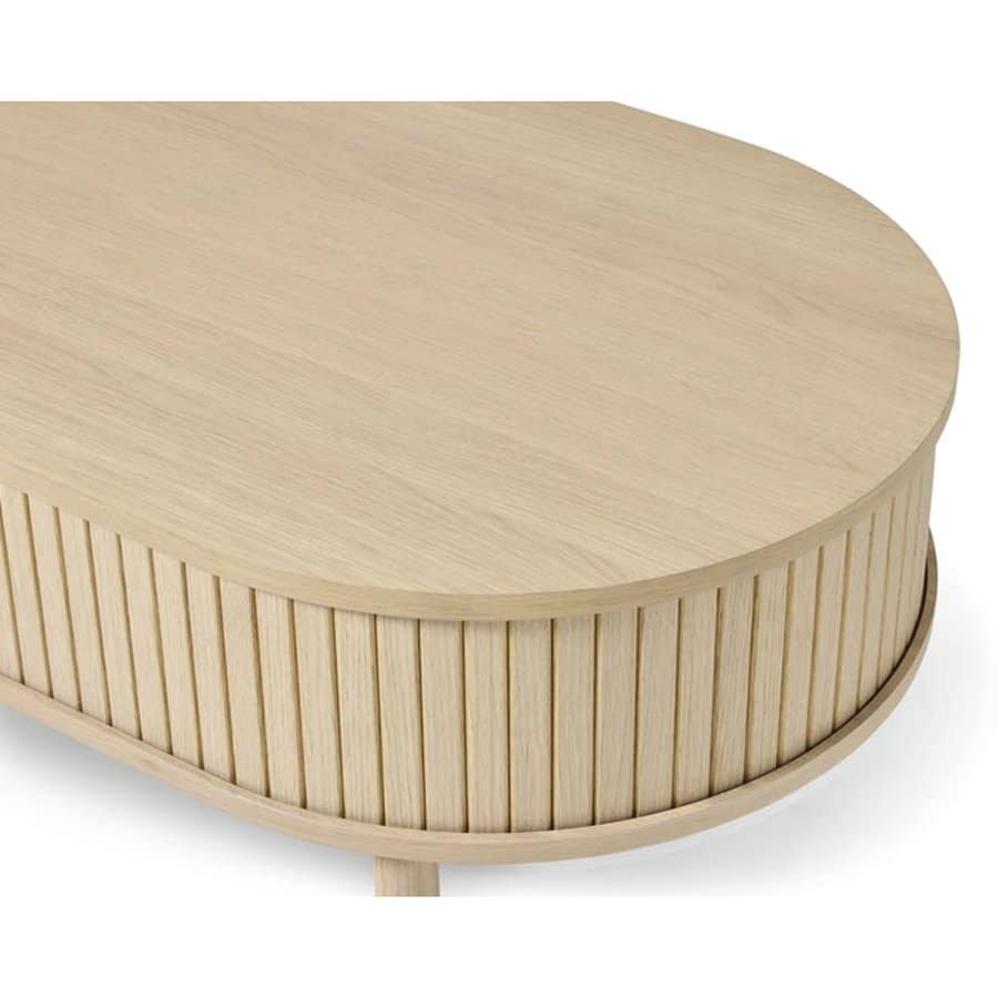 Saarbrücken Sofabord Hvidpigmenteret Egetræ Mdf L120Xb60Xh45Cm