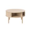 Saarbrücken Sofabord Hvidpigmenteret Egetræ Mdf Ø85Xh45Cm