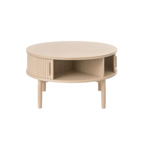 Saarbrücken Sofabord Hvidpigmenteret Egetræ Mdf Ø85Xh45Cm