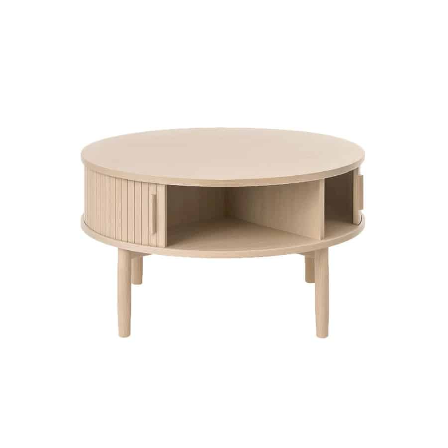 Saarbrücken Sofabord Hvidpigmenteret Egetræ Mdf Ø85Xh45Cm