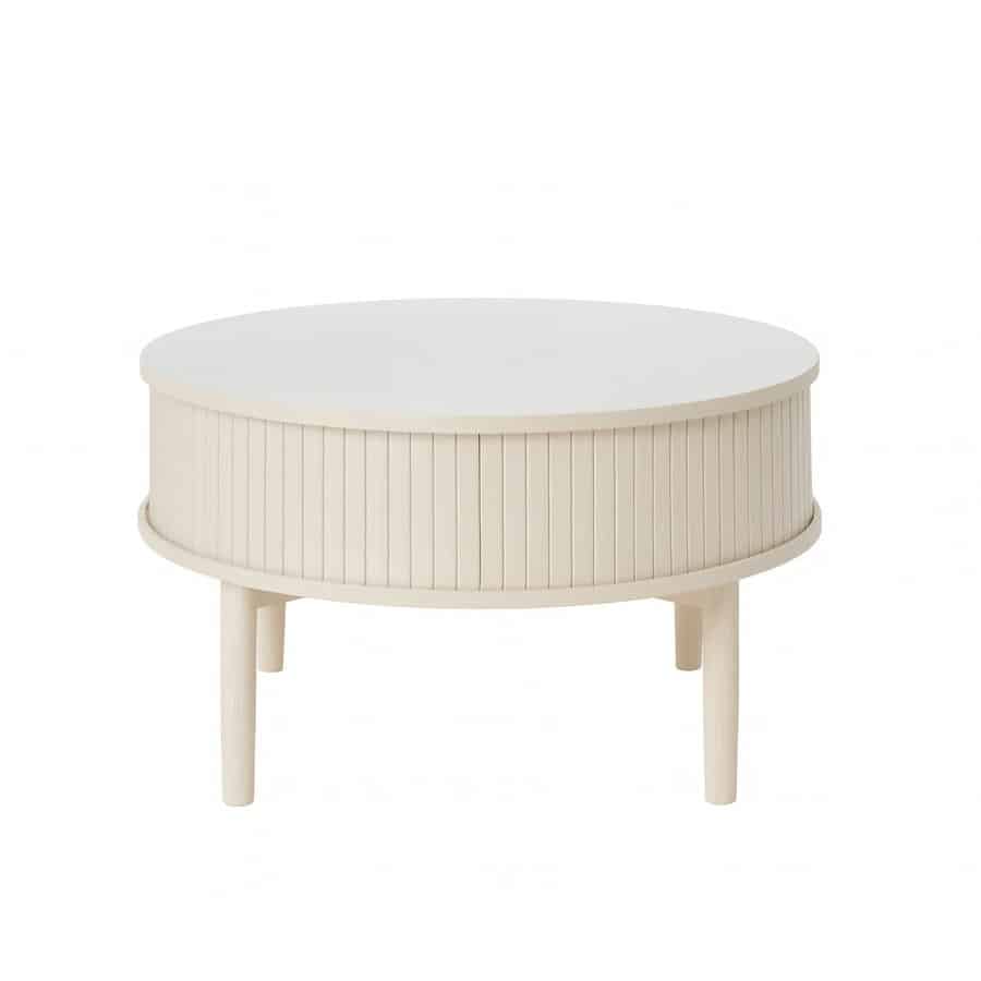 Saarbrücken Sofabord Hvidpigmenteret Egetræ Mdf Ø85Xh45Cm