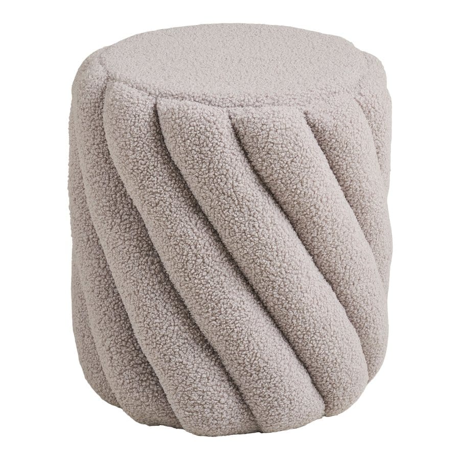 Sana Puf Grå Teddystof Ø38Xh40Cm