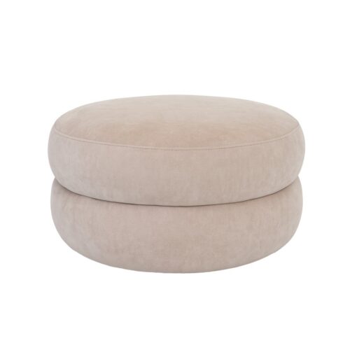Sofia Ottoman Beige Stof Ø100Xh45Cm