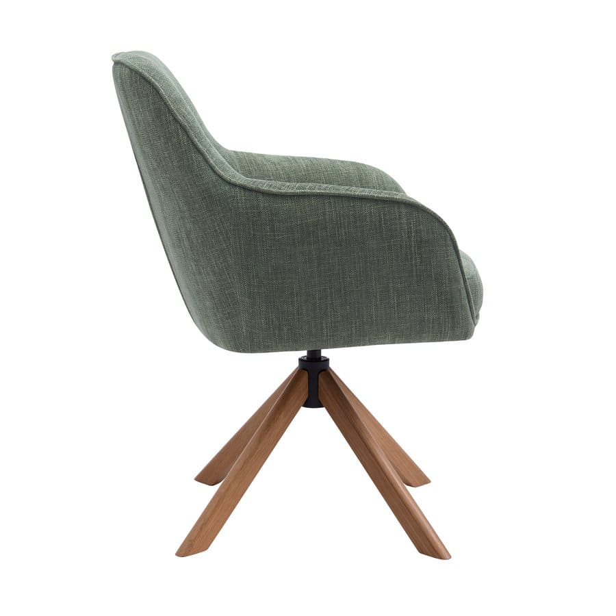 Tianjin Spisebordsstol Skovgrøn Polyester Egetræ B59Xh87Xd65Cm