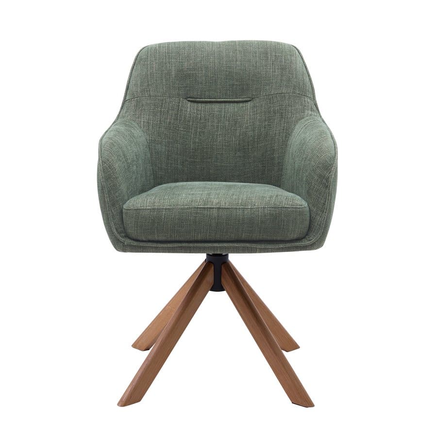 Tianjin Spisebordsstol Skovgrøn Polyester Egetræ B59Xh87Xd65Cm
