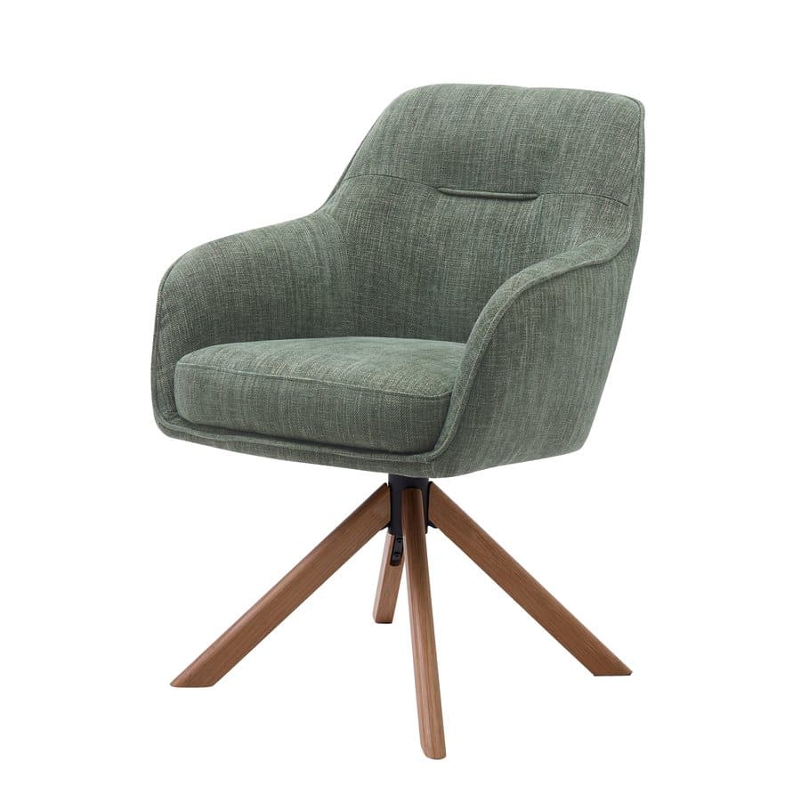 Tianjin Spisebordsstol Skovgrøn Polyester Egetræ B59Xh87Xd65Cm