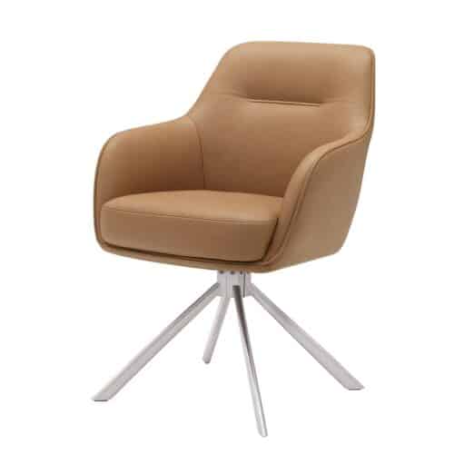 Tianjin Spisebordsstol Armlæn Camel Pu Polyester