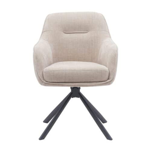 Tianjin Spisebordsstol Armlæn Linen Beige Sort