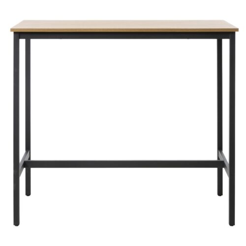 Toronto Barbord Egetræ Sort Metal L120Xb60Xh105Cm
