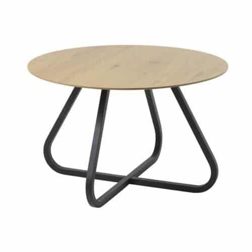 Toronto Spisebord Egetræ Sort Metal Ø120Xh75Cm