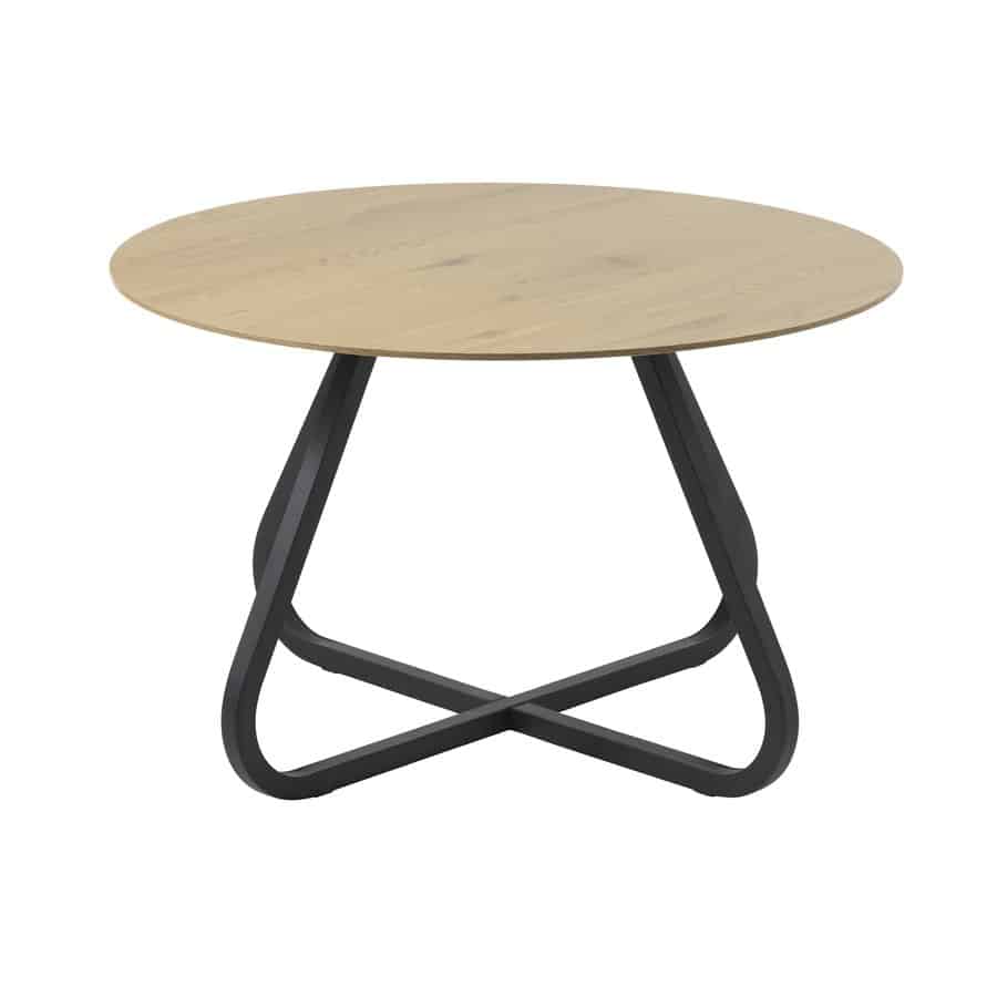 Toronto Spisebord Egetræ Sort Metal Ø120Xh75Cm