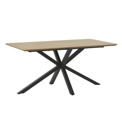Toronto Spisebord Egetræ Sort Metal L160Xb90Xh75Cm