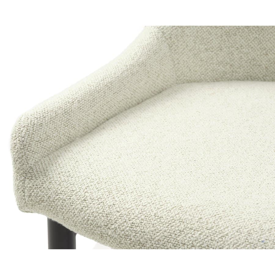 Ulm Armchair Spisebordsstol Off White Bouclé