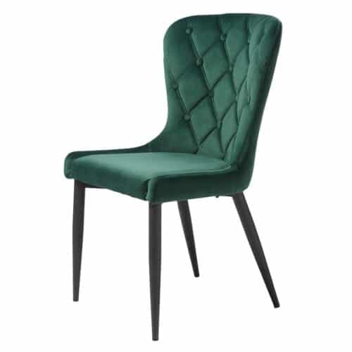 Zürich Armchair Grøn Fløjl Sort Stål